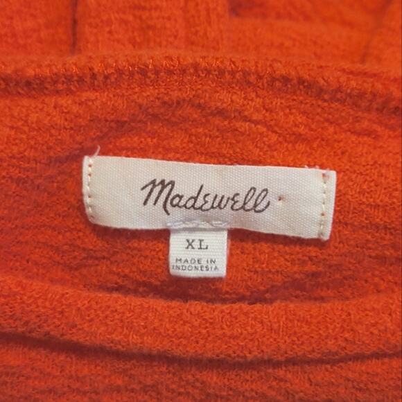 Madewell Texture & Thread Short Sleeve Crew Neck Tie Waist Red Top Size XL - Picture 12 of 14